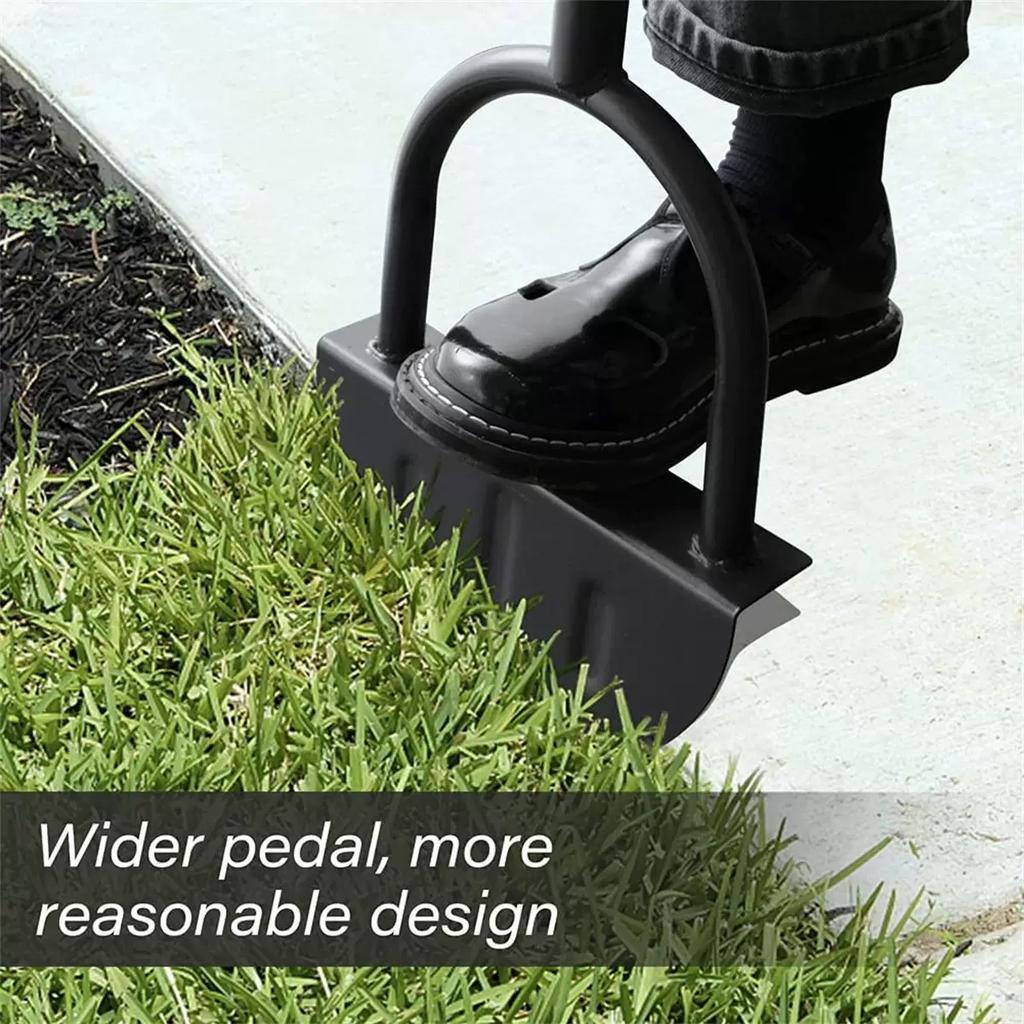Manual Half Moon Lawn Edger With Handle, Serrated Edge Grass Trimmer Shovel For Garden Yard
