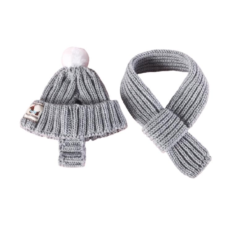 2Pieces Dog Costumes Knitted Hat Scarf Set Warm Winter Hat Scarf Pet Costume Accessories for Small Dogs and Cats Gift