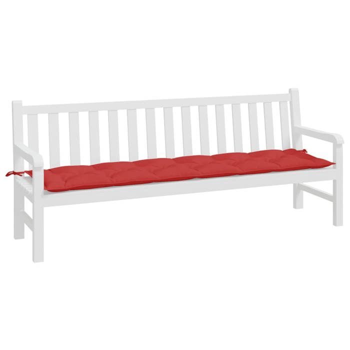 VidaXL Coussin de Banc de Jardin, Revêtement de Banc avec Jeux de Cordes, Coussin d'Extérieur Imperméable, Rouge 200x50x7 cm 361646