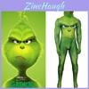 Fantasia de Cosplay de Natal do Monstro Verde Festivo Grinch Macacão Zentai