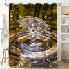 3D Waterproof Shower Curtain Modern Water Splash Design for Bathrooms Decor Customized Size Available (Brown Gold)