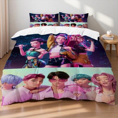 Zoey Demon Hunters K-pop Girls Boys Group Printed Coreless Duvet Cover Multi Size Bedroom Dormitory Holiday Bedding Decoration
