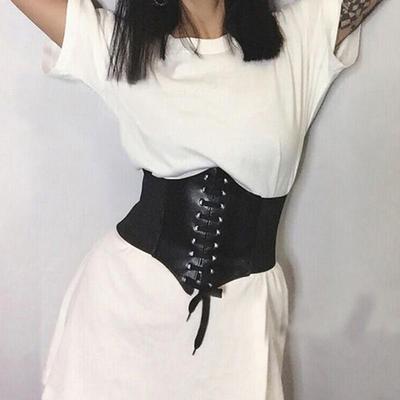 Široký pásový tvarovací korzetový pás Cincher pod prsa Dámské Ultra PU Elastické Oblečení Doplňky Ženské Dekorace