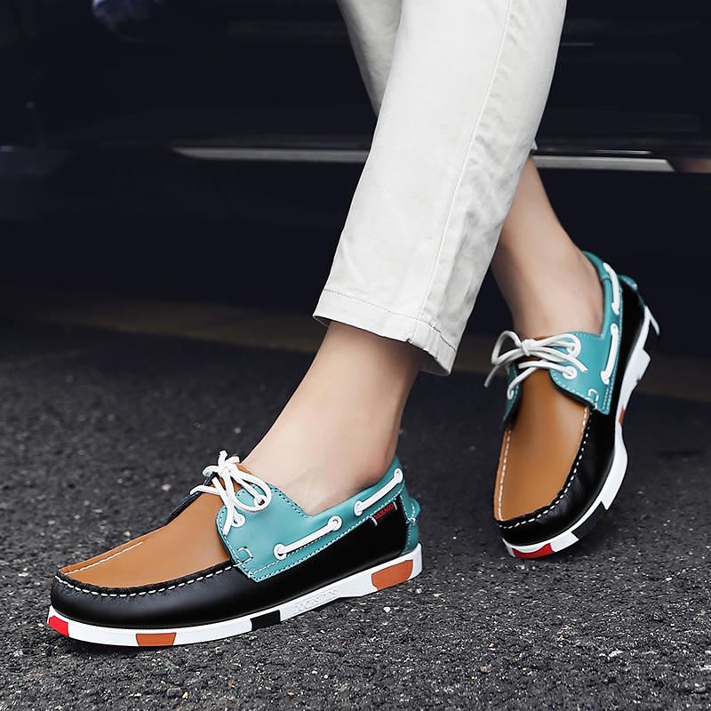 Scarpe da barca Business Casual Uomo Docksides Scarpe Mocassini in Pelle di Qualità Scarpe Per Uomo Comode Slip-on Piatte Scarpe da Guida da Uomo
