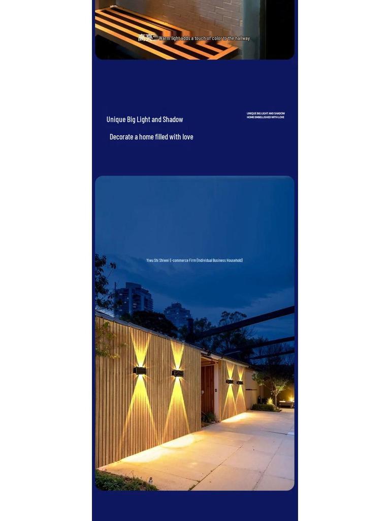 Solar Waterproof Courtyard Wall Light - Outdoor Luminous Fence and Landscape Spotlight