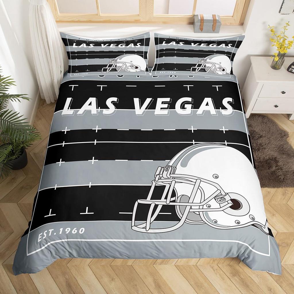 Boys Rugby Sports Duvet Cover Queen Football Bedding Set Ball Sport Comforter Cover Black Tie Dye Quilt Cover with 2 Pillowcases