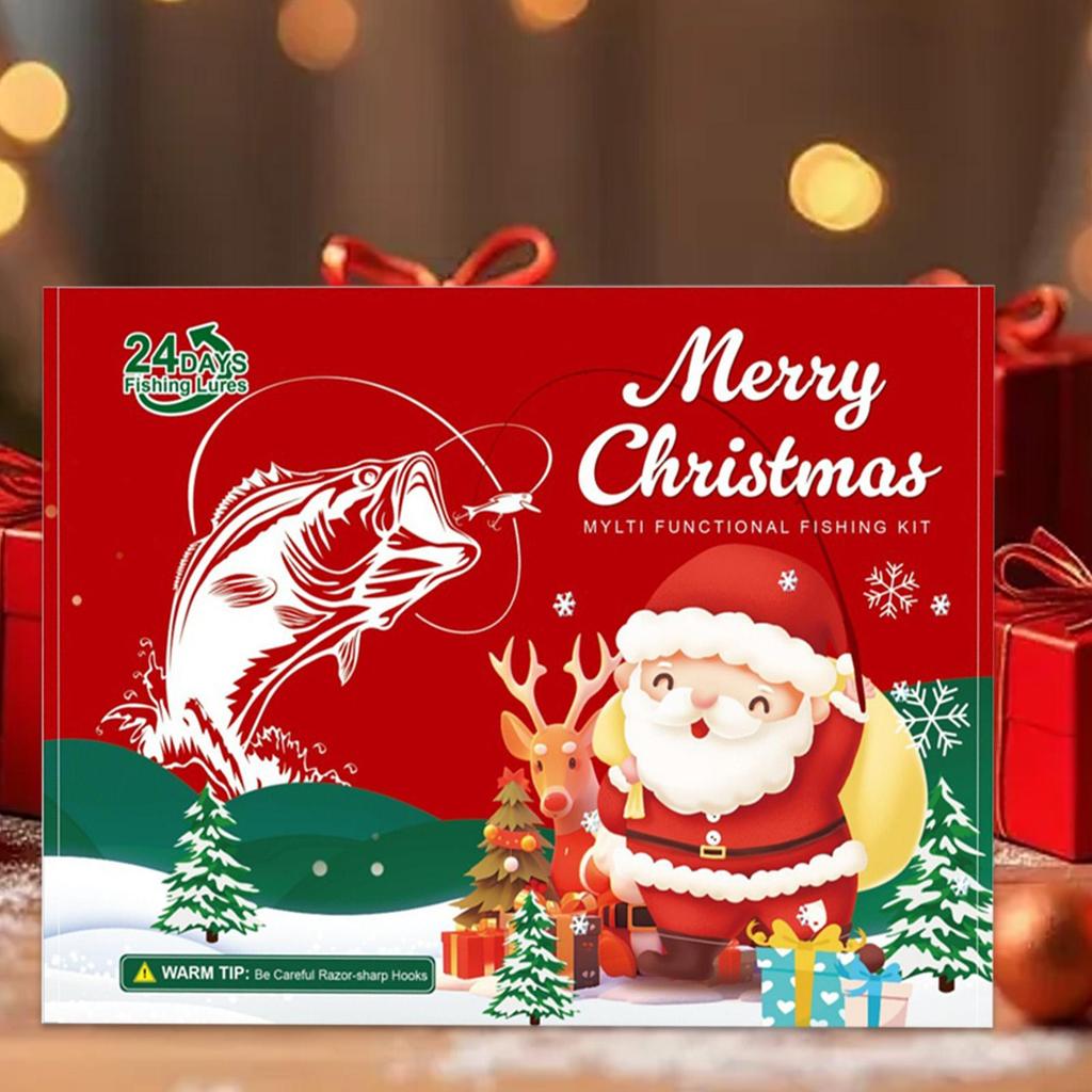 Christmas Countdown Calendar Fishing Accessories 24 Days Advent Lures Fishing Gear Calendar Countdown To Christmas For Men