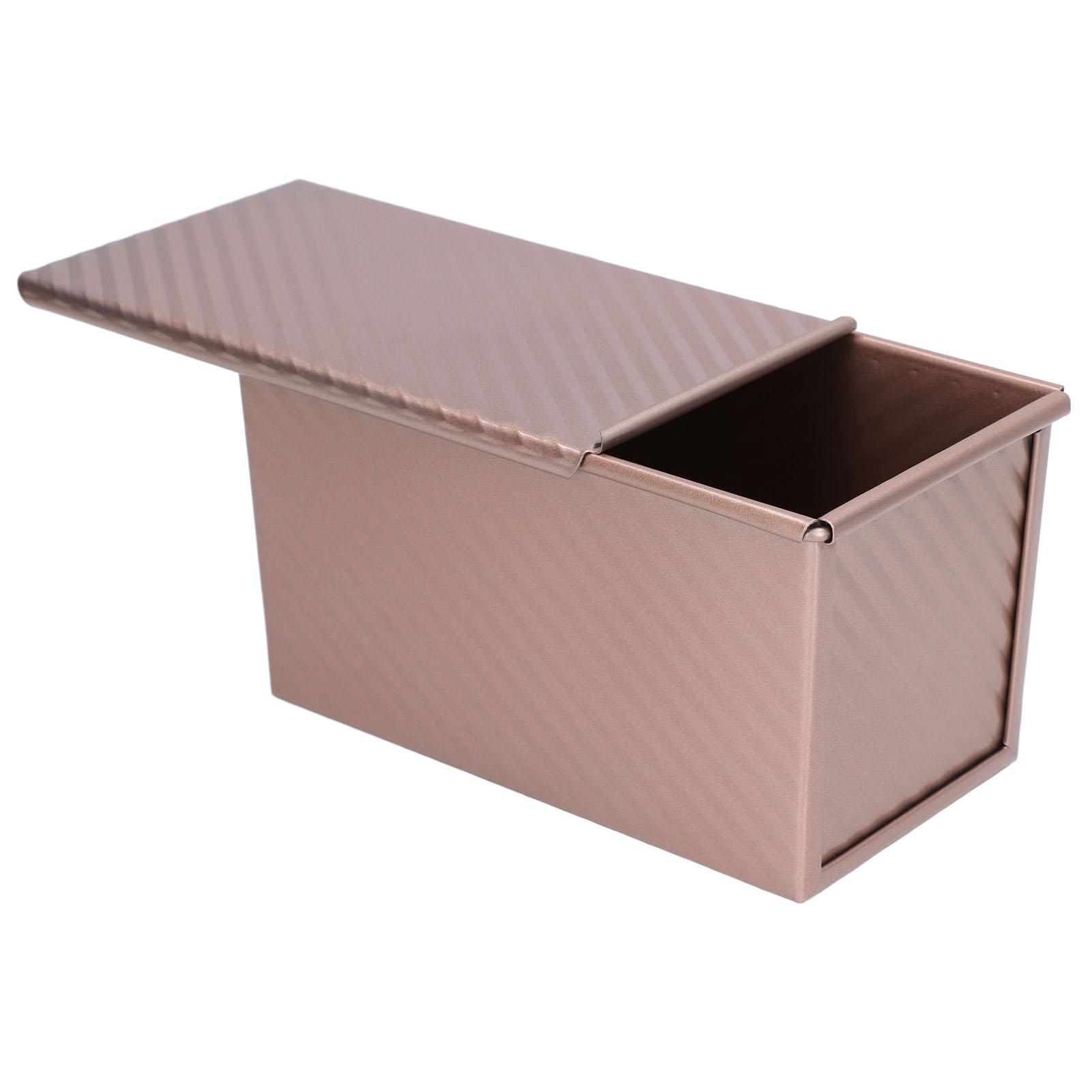 

Carbon Steel Baking Loaf Pan Prevent Stick Easy Demoulding Bread Toast Mould with Lid for Baking золотой
