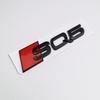 3D ABS Black Audi Logo SQ5 SQ3 SQ8 SQ7 Emblem Letters Sticker Car Rear Trunk Badge Decal For Audi SQ 3 5 7 8 Auto Accrssorie