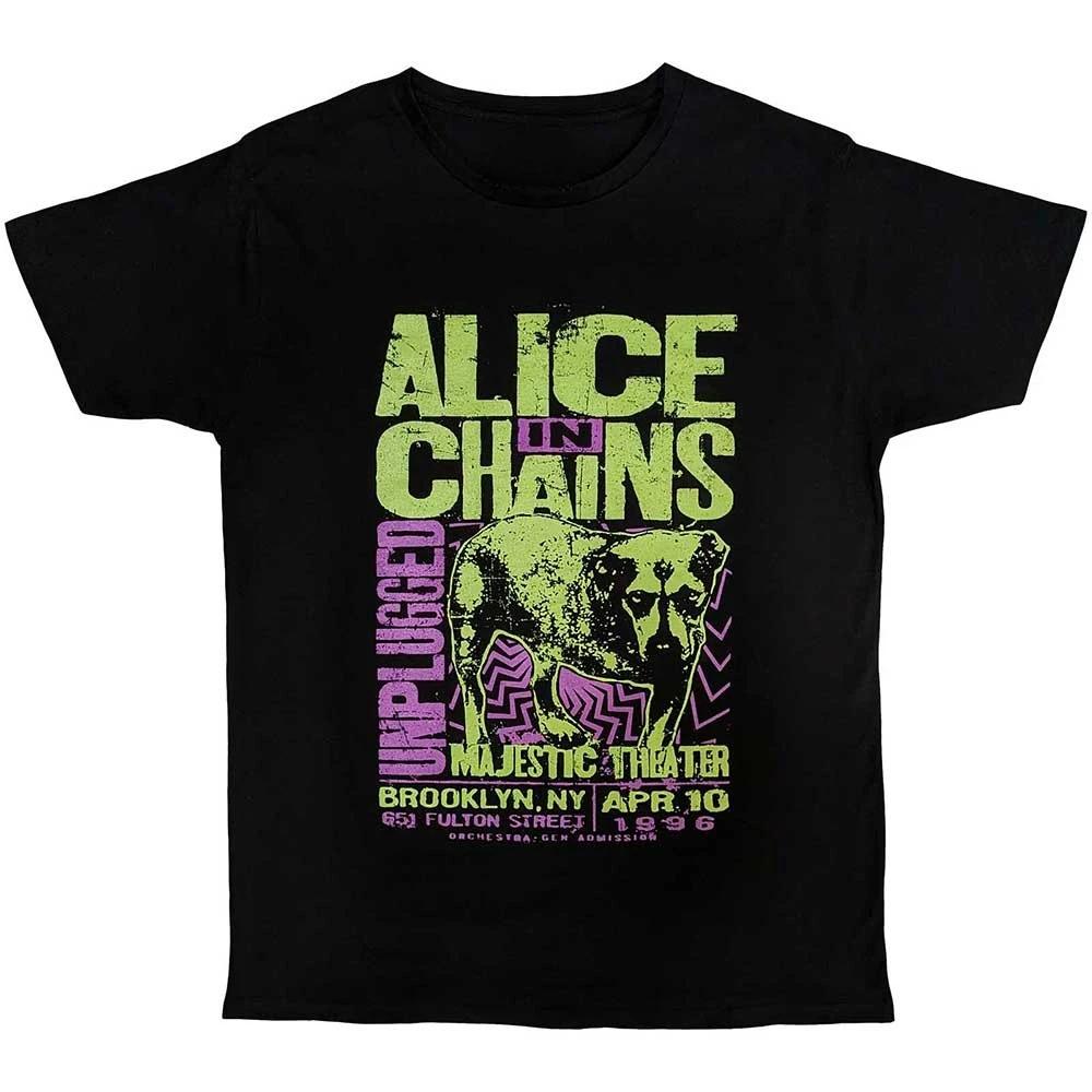 

Alice In Chains Unplugged Dog Graphic Printed Men s and Women s Loose Casual Four Seasons Luxury Short Sleeve T-shirt S разноцветный
