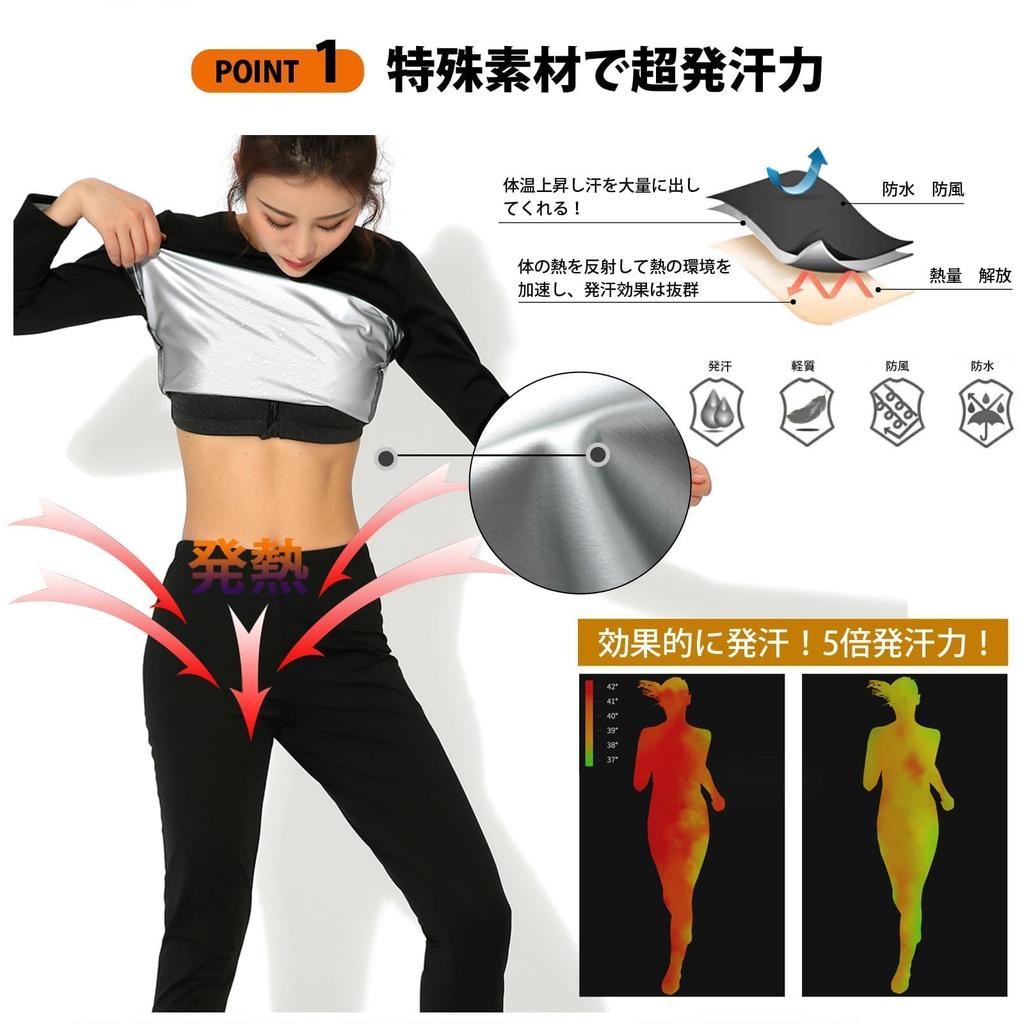 Catwo Sauna Powerful Sweat Weight Fat Top and Bottom Running Strength Size 2XL Women's Suit, Odorless, Inducing, Loss, Walking, Burning, Set, Wear,