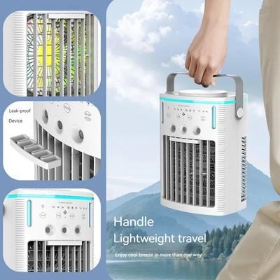 Climatizador de Ar Portátil Climatizador Evaporativo Controle Tátil/Remoto Mini Ventilador de Refrigeração de Ar 3 em 1 Pequeno Climatizador para Quarto Sala de Estar