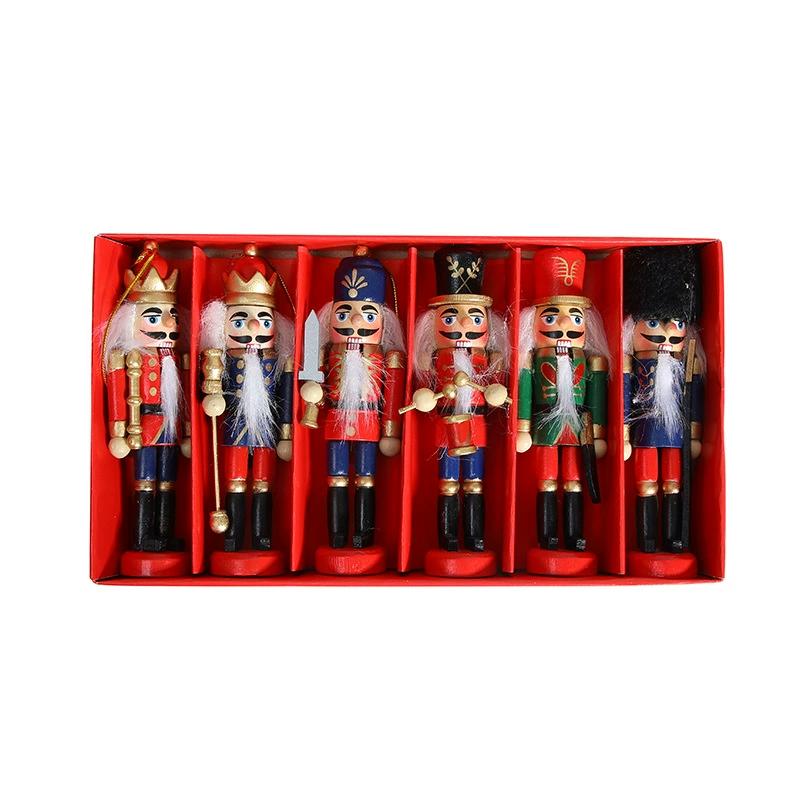 6 buc/Set Crăciun Spărgător de Nuci din Lemn Păpuși DIY Păpușă Jucărie Ornament Pandantiv Crăciun Figurine Sărbători Cadou
