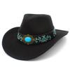 European and American Tribal Style Solid Color Cowboy Hat, Male and Female Couples Wide Brim Stage Performance Hat, Grassland Travel Essential Jazz
