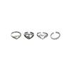 Beautiful Silver 925 Vintage Heart Open Ring For Women Adjustable Stylish Jewelry Finger