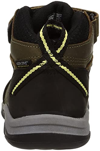 KEEN Ridge Flex Mid WP Waterproof Kids' Hiking Shoes (Sizes 15.0-19.5cm) in Dark Olive/Dusky Citron (Size 18.0cm)