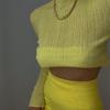 Long-Sleeve Mesh See-Through High-Neck Slim-Fit Women's Top