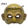 Soft Comfortable Halloween Masque Cosplay for Adults Men Women, Realistic Creepy Authentic Retro Horror Atmosphere Green Half Face Party Vintage Style