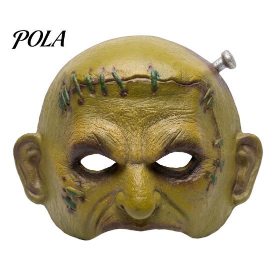 Soft Comfortable Halloween Masque Cosplay for Adults Men Women, Realistic Creepy Authentic Retro Horror Atmosphere Green Half Face Party Vintage Style