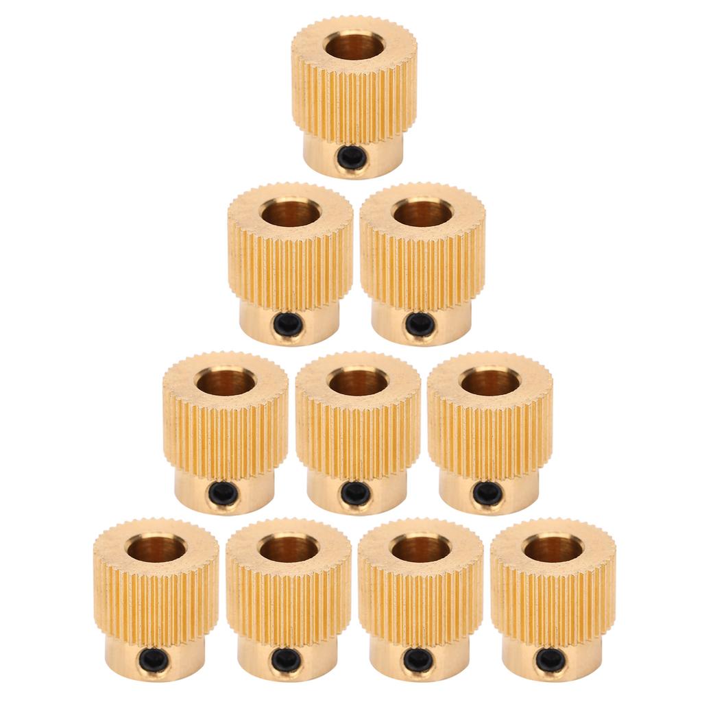 10pcs 40 Tooth Brass Drive Gear Feeding Gear Wheel Extrusion Gear for 3D Printer Extruder