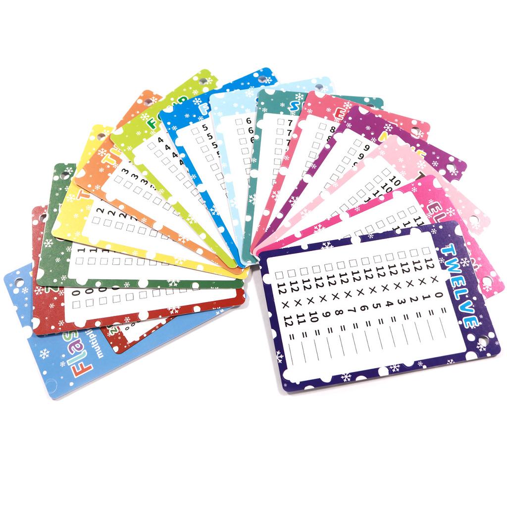 Multiplication Flash Cards, Early Education Math Cards, 14 Pcs Reusable Writable Educational Learning Cards