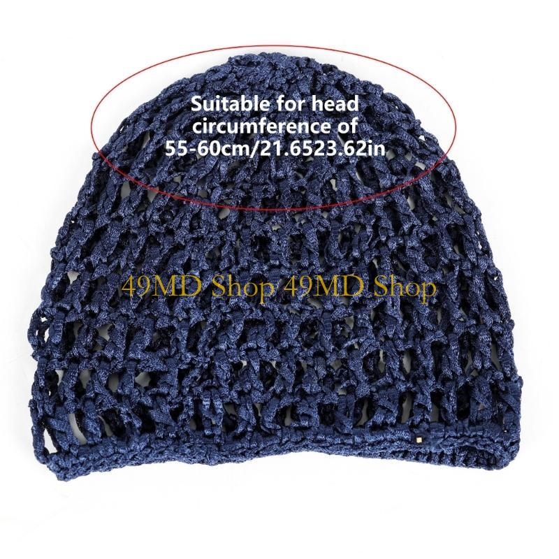49MD Simple Hollowout Skull Hat Crochet Hair Net Hat For Women Teens Knit Turban Hat
