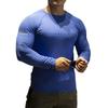 Men's Quick-Dry Long Sleeve Fitness Top - Breathable, Elastic, Round Neck T-Shirt