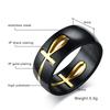 Separable Ankh Egyptian Cross Ring For Men Black Gold Color Stainless Steel Rings Key Of Life Wedding Male Anel Jewelry Gifts