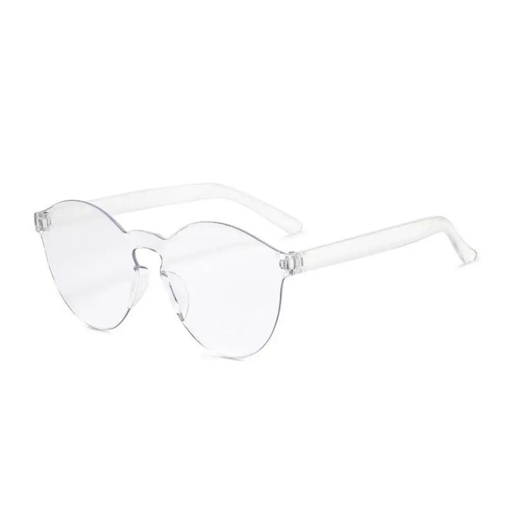 Unisex Round Frame Sunglasses Fashionable UV280 Protection Stylish Sunglasses 90s Style Sun Glasses прозрачный