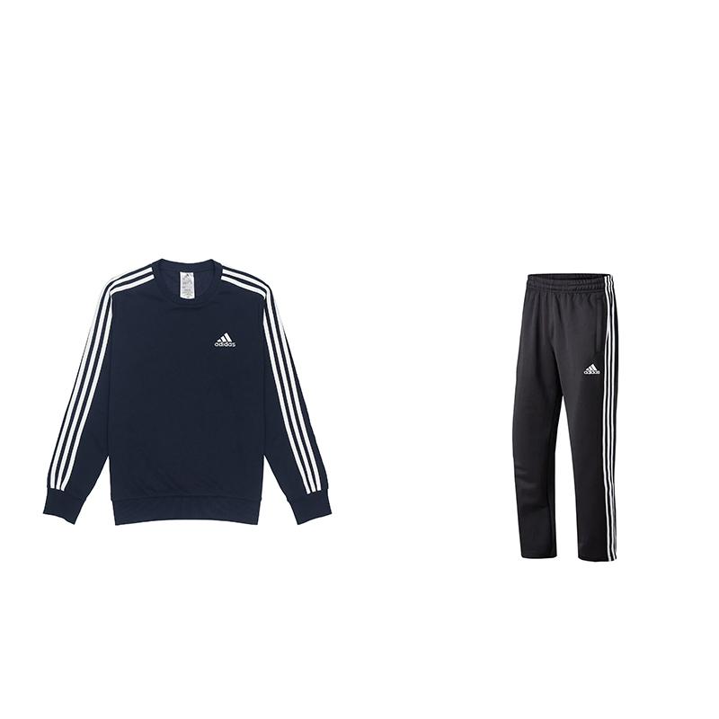 

Adidas Минималистичный фирменный логотип с буквами, цветными блоками, полосатый свитер с круглым вырезом, толстовка с длинными трикотажными брюками, повседневный спортивный комплект GK9079+-TR30PR XXL