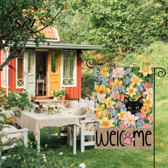 Spring Garden Decor Double-Sided Flag for Porch 12x18 Inch Fade-Resistant Floral Butterfly Welcome Print Decorative Outdoor Yard Patio Mailbox