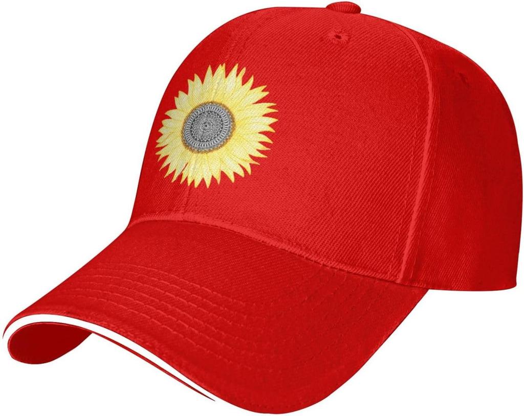 Sunflower Print Polyester Baseball Cap Casual Sun Protection Unisex Adult Trucker Hat