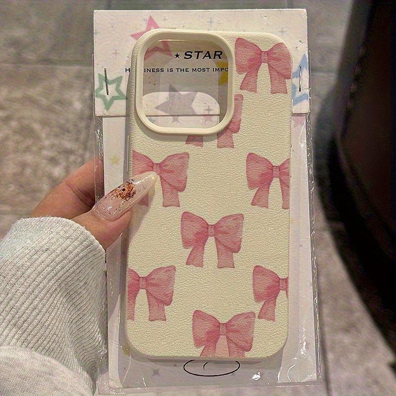 Pink bow cute TPU anti-drop protective case 11 for Apple 14 15 16 soft case 16promax