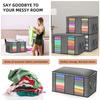 3 Pack Large Capacity Foldable Clothes Storage Bag Organizer with Clear Window,Reinforced Handle Thick Fabric for Comforters, Blankets, Bedding
