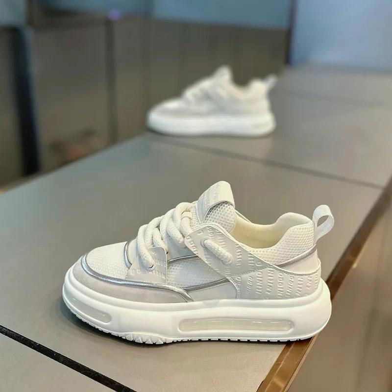 

New Luxury Men s Sneakers Korean Edition Fashion Versatile Casual Shoes Thick soled Height Increasing Student Running Shoes 39 білий