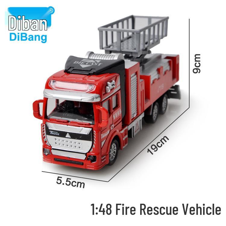 Children's Pull-Back Alloy Fire Ladder Truck Toy