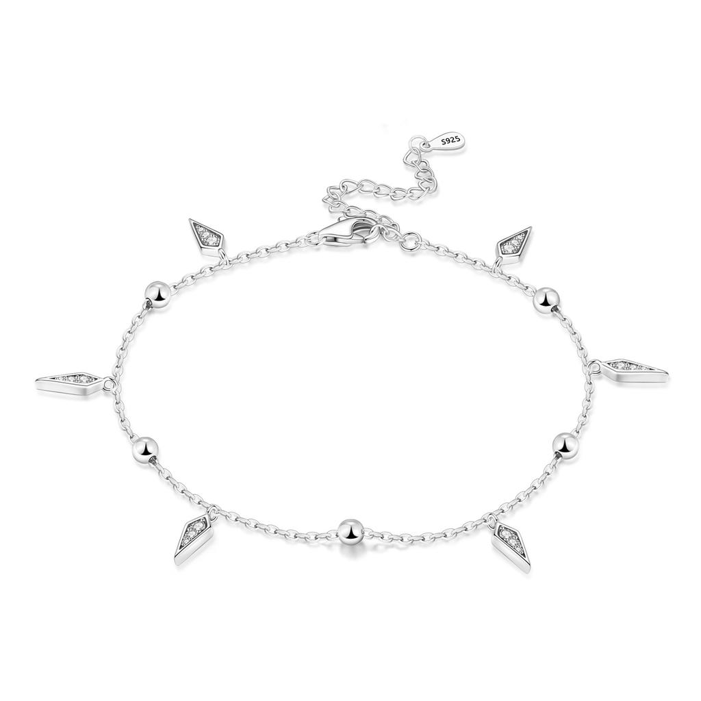 Orstarry S925 Silver Double Star Anklet Women Summer Chain Ankle Bracelet Party Jewelry Gift