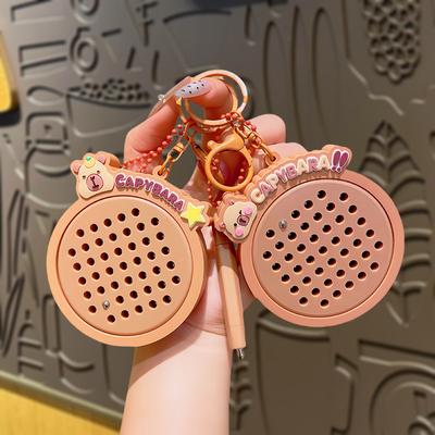 Cute Capybara Magnetic Steel Ball Drawing Board, Keychain, Schoolbag Pendant, Cartoon Key Chain Hanging Decoration Gift
