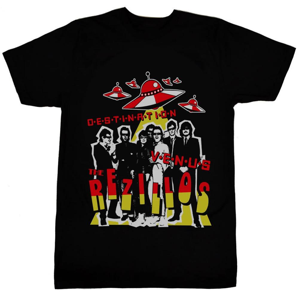 

Vtg The Rezillos Destination Venus Cotton Black For Men Women Shirt TR478 Unisex T-Shirt S