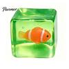Adults Stress Relief Toys Glow-in-the-Dark Cube Toy, Squeeze Marine Animal Balls Sensory Clear with Luminous Sea Inside Transparent Toy