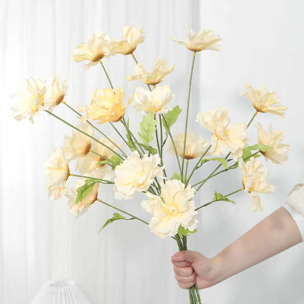 Künstliche 4 Köpfe Orchidee Seidenrose Blumen Großpackung Köpfe für DIY Heim Zimmerdeko Hochzeitsdekoration Geburtstagsfeier Kranz Falsch