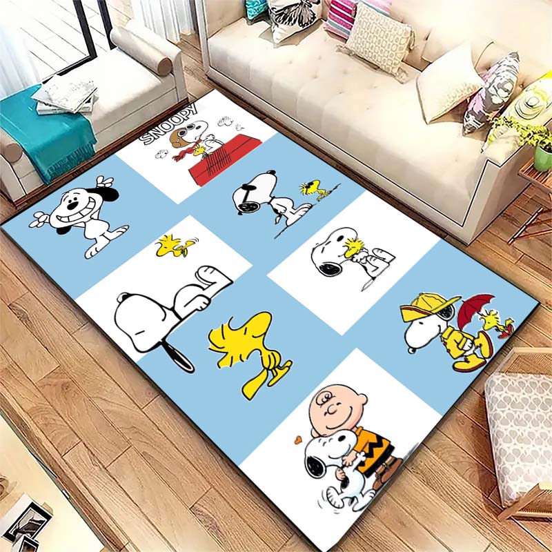 Snoopy Cartoon Print Rug Mat, Decorative Rug for Home, Bedroom, Bedside, Doormat, Bathroom Mat, Gift for Friends and Family.