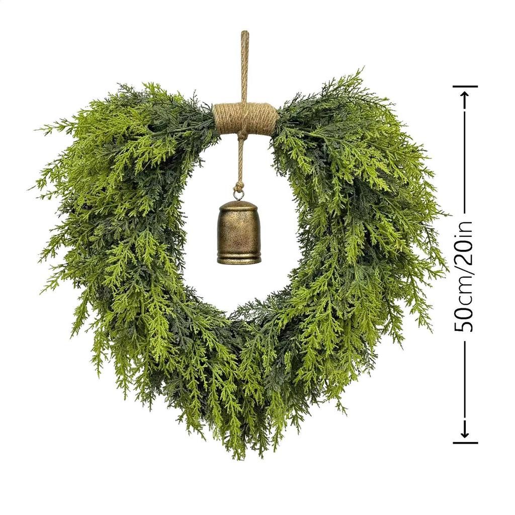Christmas Wreath Artificial Greenery Realistic Wreath Holiday Decoration Festive Ornament Decor For Porch Outdoor Window Walls