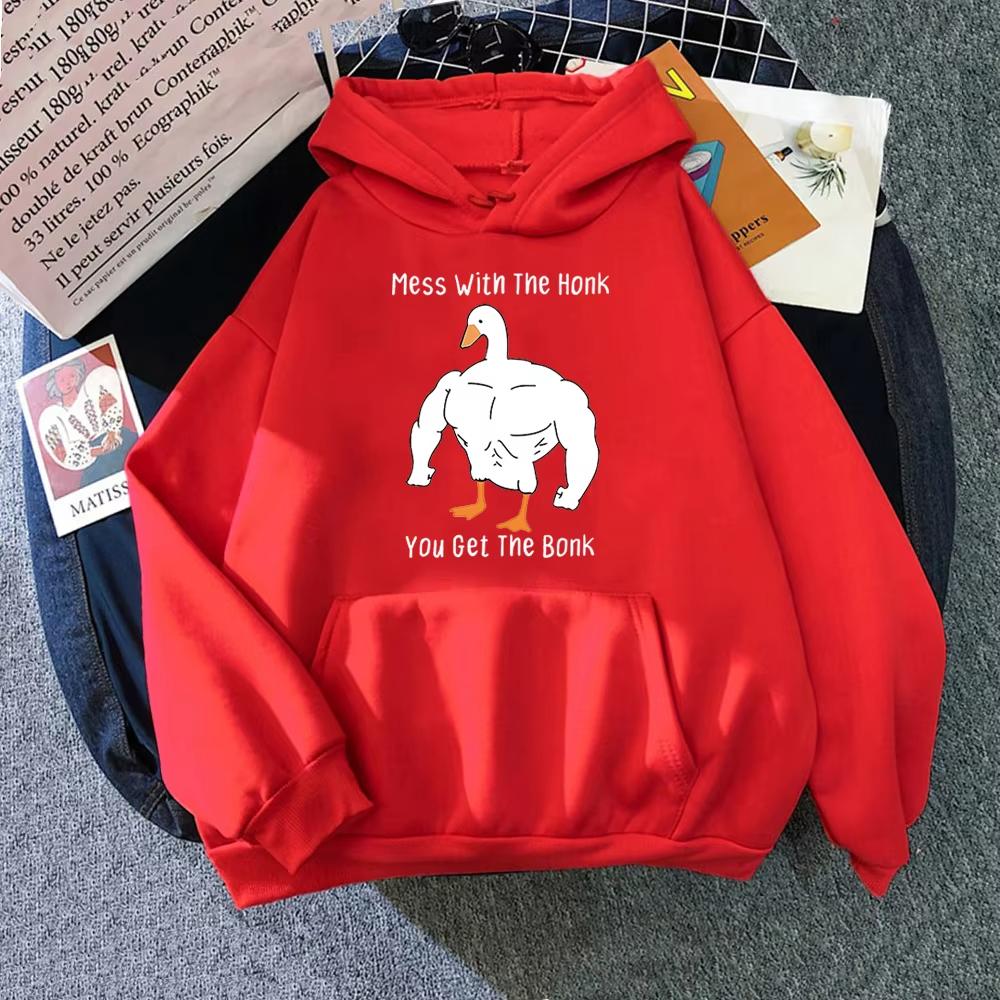 

Autumn Funny Goose Printed Hoodies Fashionable Casual Sports Long Sleeved Women s Hoodie XXXL