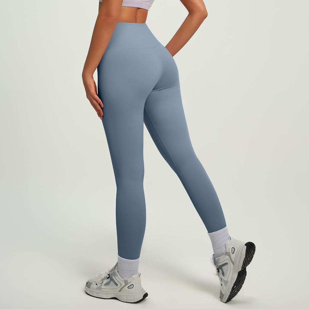 MT20 Women's High Waist Butt-Lifting Purple Yoga Pants - Peach Basic Sportswear