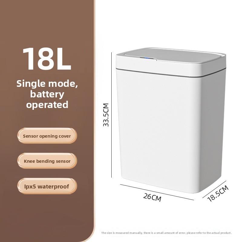 Touch-free Smart Open Lid Trash Can Automatic Packaging Smart Trash Can Bathroom Gap Garbage Storage Bucket