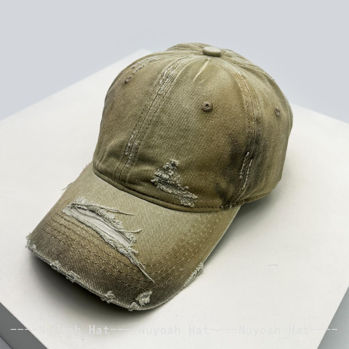 

New Men Women Gradient Color Solid Baseball Hats Sunshade Broken Style Versatile Personal Peaked Caps Distress Fashion Street 52-60cm