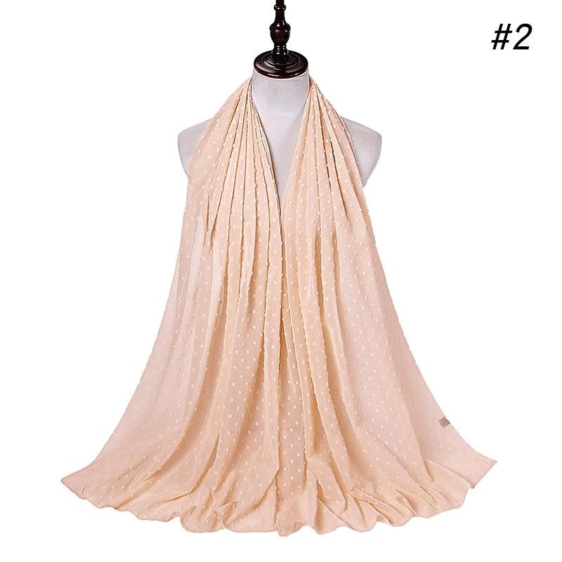 Solid Pearl Chiffon Hijab Scarf Woman Muslim Hijab Shawls Ladyies Ethnic Islamic Turban