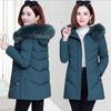 Winterjacke Damen Parkas Langer Mantel Pelzkragen Kapuzenjacken Übermantel Dicker warmer Baumwollgefütterter Mantel Puffer Parka