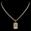 Église Catholique Collier Aparesida pour Hommes Femmes Strass Acier Inoxydable Couleur Or/Argent Brésil Chaîne Masculine Collier